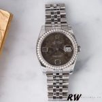 Rolex Datejust 116244 Stainless Steel Chocolate Floral Dial 36mm Unisex Replica Watch - Image 2