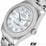 Rolex Pearlmaster 81339 White MOP Diamond Dial 34mm Lady Replica Watch - Image 4