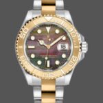 Rolex Yacht-Master 168623 Steel Yellow Gold Black MOP Dial 35MM Unisex Replica Watch