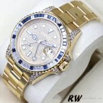 Rolex GMT-Master II 116758 Yellow Gold Pave Dial 40mm Mens Replica Watch - Image 4