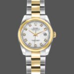 Rolex Datejust 179163 White Diamond Dial Domed Dezel 26MM Lady Replica Watch
