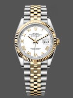 Rolex Datejust 126233 White Roman Dial Fluted Bezel 36MM Unisex Replica Watch
