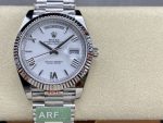 Rolex Day-Date 228239 White Roman Dial Fluted Bezel 40mm Mens Replica Watch - Image 3