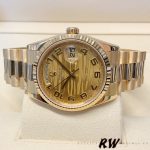 Rolex Day-Date 118238 Arabic Numeral Wave Champagne Dial Yellow gold 36mm Unisex Replica Watch - Image 4