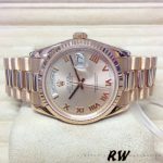 Rolex Day-Date 118235 Pink Roman Numeral dial 36mm Lady Replica Watch - Image 3
