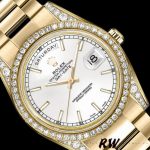 Rolex Day-Date 118388 Yellow Gold White Dial 36MM Unisex Replica Watch - Image 3