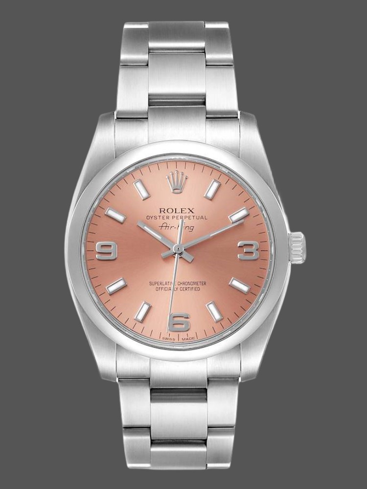 ABC6E0A5-C6D9-7949-B5B5-9392993C1F0F Rolex Oyster Perpetual Air-King 114200 Salmon Dial 34mm Unisex Replica watch - Image 1