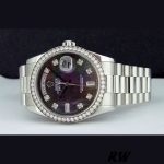 Rolex Day Date 118346 Black MOP Dial Platinum 36mm Unisex Replica Watch - Image 3