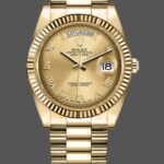 Rolex Day-Date 218238 Champagne Roman Numeral Dial Yellow Gold 41MM Mens Replica Watch