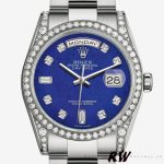 Rolex Day-Date 118389 Diamond Bezel Blue Dial 36MM Unisex Replica Watch - Image 2