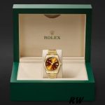 Rolex Day-Date 118238 Yellow Gold Index Cognac Dial 36mm Unisex Replica Watch - Image 6