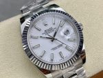 Rolex Datejust 41 Stainless Steel And White Gold White Dial M126334 0009 Men's Watch - Image 4