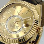 Rolex Sky-Dweller 326138 Champagne Arabic Dial Yellow Gold 42MM Mens Replica Watch - Image 4