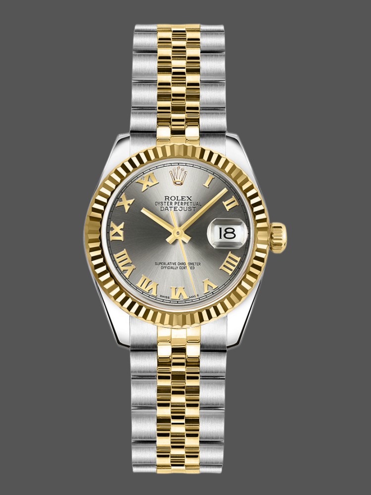 AED15291-3D04-F1C7-4114-398547CCD386 Rolex Datejust 179173 Grey Roman Numeral Dial 26MM Lady Replica Watch - Image 1
