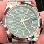 Rolex Datejust 126334 0029 Fluted Bezel Green Motif Dial 41MM Mens Replica Watch - Image 13