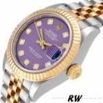 Rolex Datejust 279173 Lavender Purple Diamond Dial Fluted Bezel 28mm Lady Replica Watch - Image 4