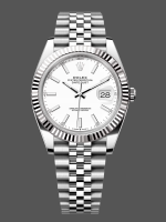 Rolex Datejust 41 Steel & White Gold White Dial Jubilee Bracelet M126334 0010 Men's Watch
