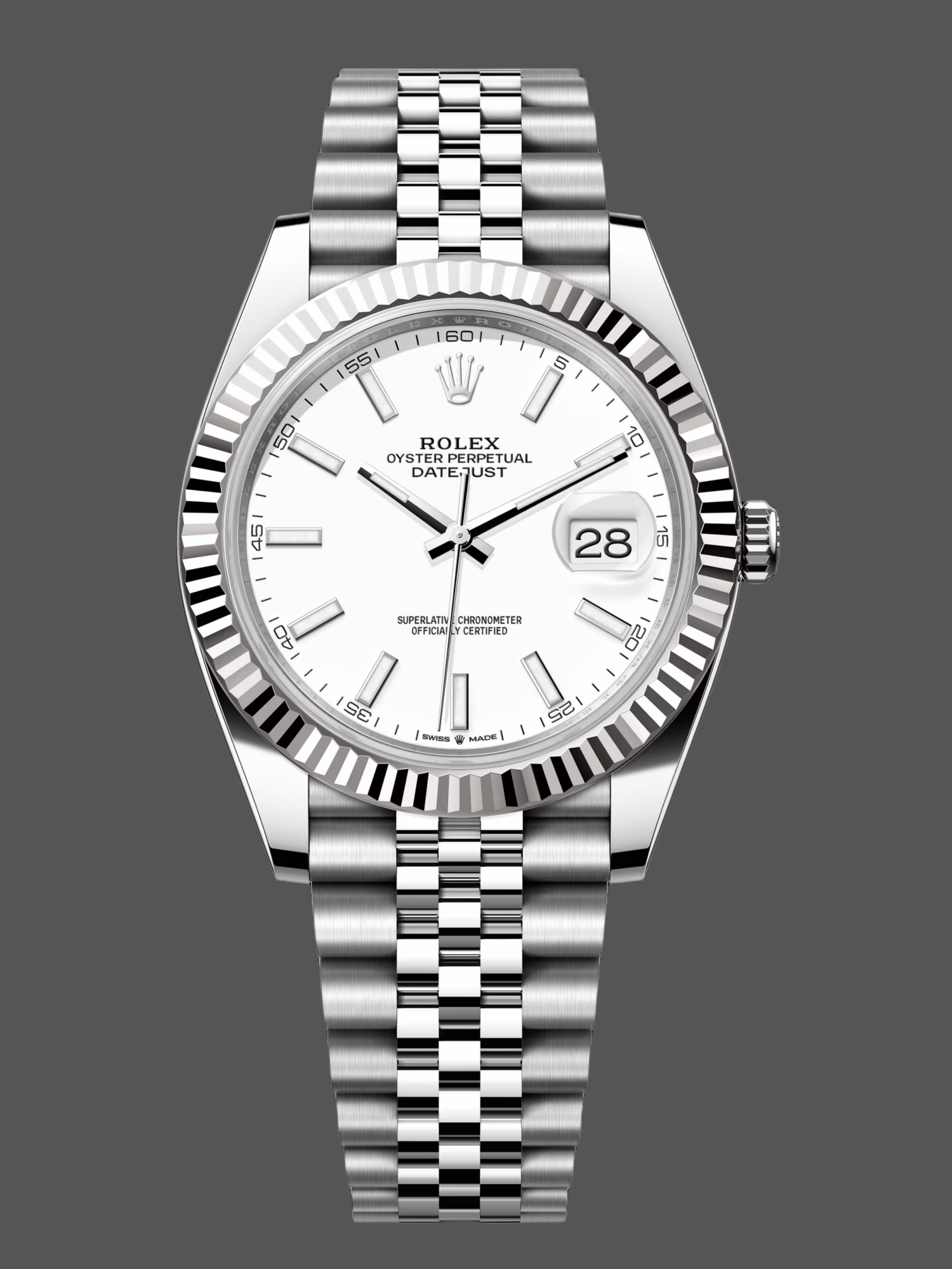 AF49FB16-7843-70F1-2A6A-B416D1E1F1FE Rolex Datejust 41 Steel & White Gold White Dial Jubilee Bracelet M126334 0010 Men's Watch - Image 1