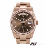 Rolex Day-Date 118235 Fluted Bezel Chocolate Dial 36mm Unisex Replica Watch - Image 2