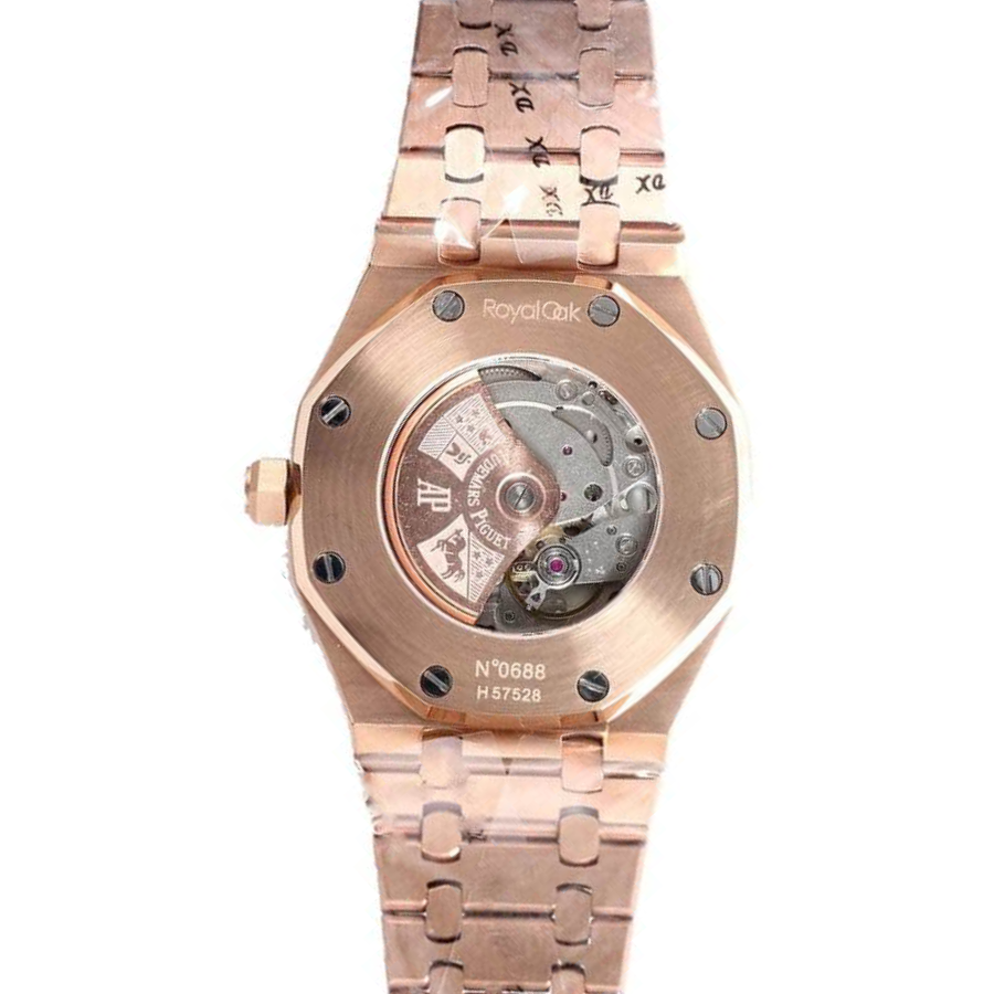 Audemars-Piguet-Royal-Oak-Iced-Out-Rose-Gold-Replica-2 Audemars Piguet Royal Oak AP160SF296 “Iced Out Rose Gold” Top Grade Replica - Image 1