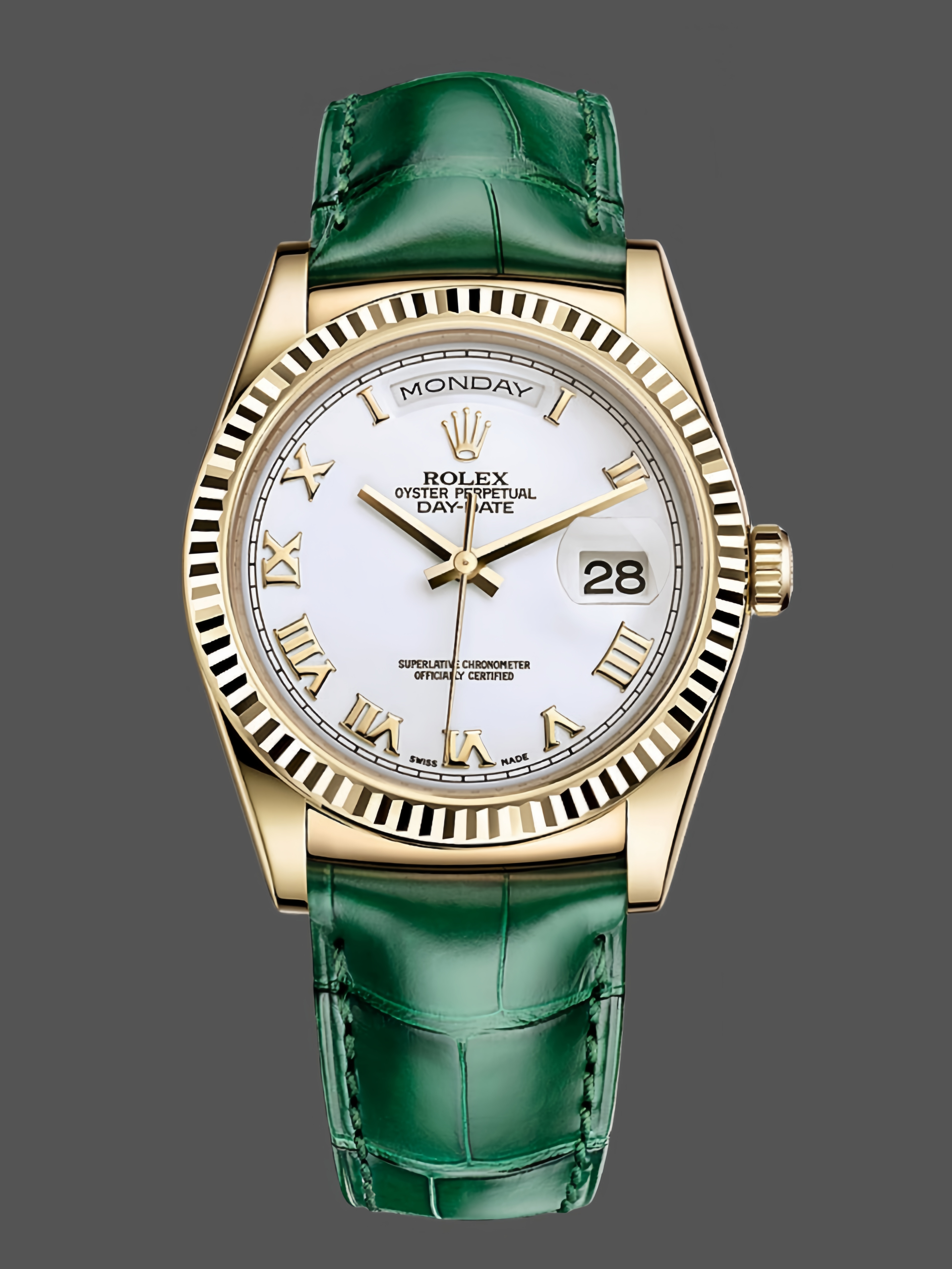 B0CDDEB4-9FB7-301C-DABD-4FC826B7EDF4 Rolex Day Date 36 White Dial Solid 18k Yellow Gold 118138 Roman - Image 1