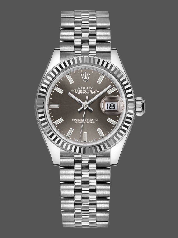 B0EB6676-DC5C-565A-AE4B-C4024CF20B92 Rolex Datejust 279174 Stainless Steel Dark Grey Index Dial 28mm Lady Replica Watch - Image 1