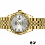 Rolex Datejust 279178 Silver Diamond Dial Yellow Gold 28mm Lady Replica Watch - Image 4