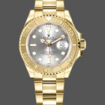 Rolex Yacht-Master 169628 Yellow Gold Grey Dial 29MM Lady Replica Watch