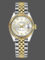 Rolex Datejust 279173 Silver Roman Numeral Dial Fluted Bezel 28mm Lady Replica Watch