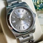 Rolex Oyster Perpetual 116000 Rhodium Grey Dial 36mm Unisex Replica Watch - Image 2