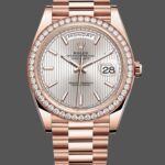 Rolex Day-Date 228345RBR Sundust Stripe Motif Dial Diamond Bezel 40mm Mens Replica Watch