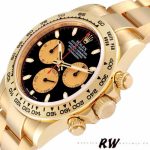 Rolex Daytona 116508 Yellow Gold Black Dial 40MM Mens Replica Watch - Image 5