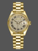 Rolex Datejust 279178 Diamond Pave Dial Fluted Bezel 28mm Lady Replica Watch