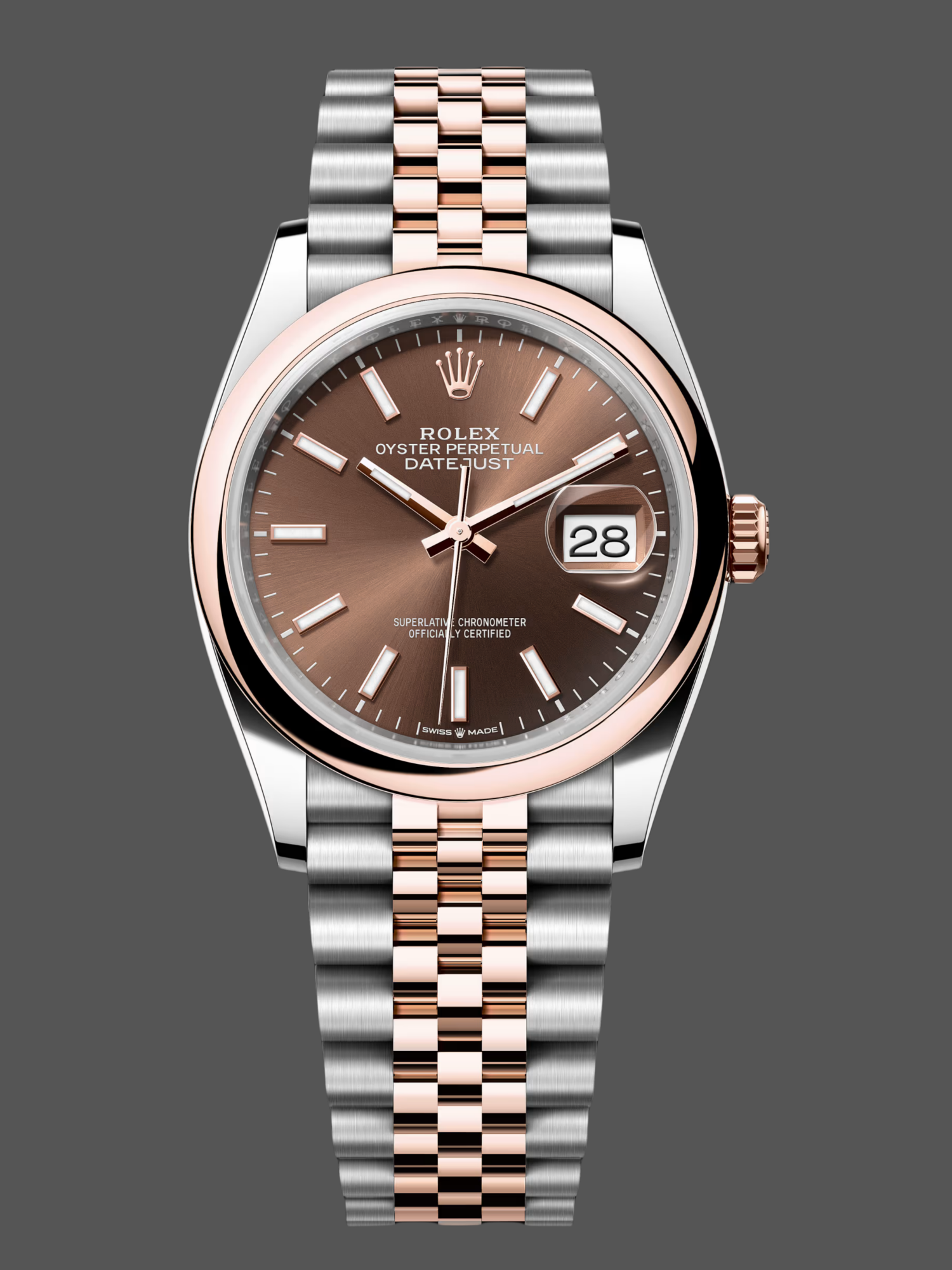 B28EDDA9-F199-20A2-8555-F3BB37AC4E37 Rolex Datejust 36 Steel & Everose Gold Chocolate Dial M126201 0043 Women's Watch - Image 1