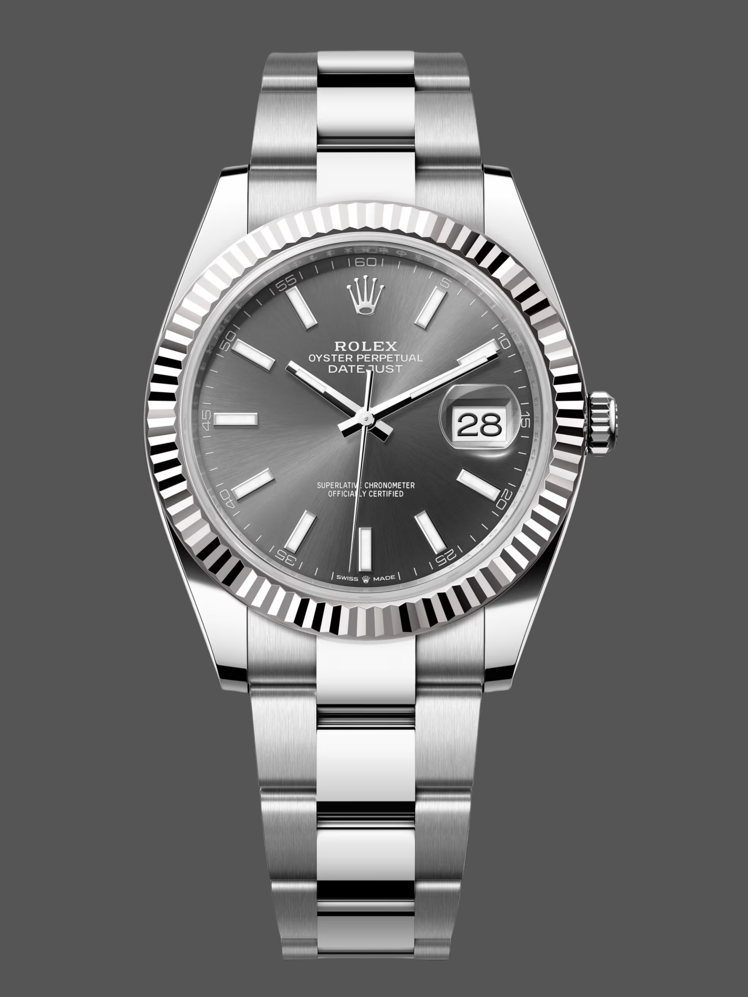 B2B04517-7E73-C5B4-5181-65A68F4EC6CC Rolex Datejust 41 Grey Dial Oystersteel & White Gold Steel Strap m126334 0013 - Image 1