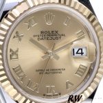 Rolex Datejust 279173 Champagne Roman Numeral Dial Fluted Bezel 28mm Lady Replica Watch - Image 4