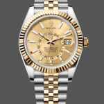 Rolex Sky Dweller 42mm Champagne Dial Stick Markers Jubilee M336933 0002 Men's Watch