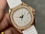 Replica Patek Philippe Aquanaut Rose Gold White Dial 5068R 010 36mm Lady Watch - Image 4