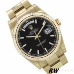 Rolex Day Date 118238 Yellow Gold Black Dial Stainless Steel 36mm Mens Replica Watch - Image 2