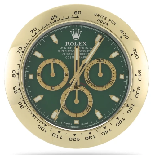 B3E558BF-C346-3E57-858B-F53E52DF6487 Rolex Daytona Gold & Green Wall Clock - Image 1