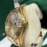 Rolex Day-Date 218238 Silver Roman Numeral Dial Yellow Gold 41MM Mens Replica Watch - Image 2