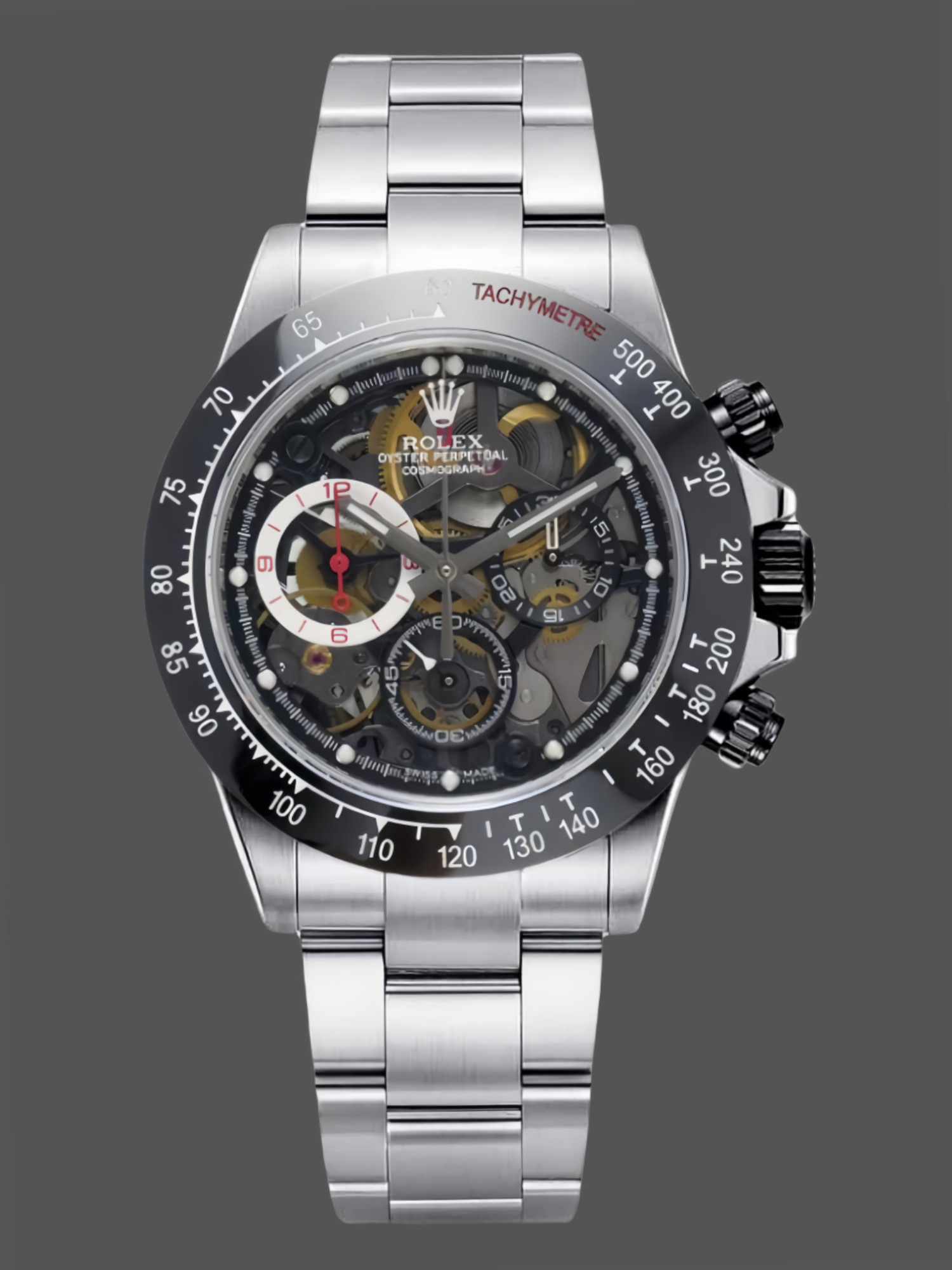 B4461301-B6B0-9EC7-CA5D-E2C4E795FD7D Rolex Daytona 116520 Artisans de Genève La Barrichello Skeleton 40mm Steel Replica Watch - Image 1
