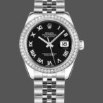 Rolex Datejust 178384 Stainless Steel Black Roman Dial 31MM Lady Replica Watch