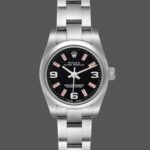 Rolex Oyster Perpetual 176200 Stainless Steel Case Black Dial 26MM Lady Replica Watch