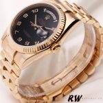 Rolex Day-Date 118235 Rose Gold Black Arabic Dial 36mm Unisex Replica Watch - Image 3