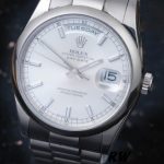 Rolex Day-Date 118209 Oyster Bracelet White Dial 36mm Unisex Replica Watch - Image 2