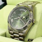 Rolex Day-Date 228239 Green Roman Dial Fluted Bezel 40mm Mens Replica Watch - Image 13