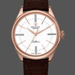 Rolex Cellini Time 50505 Brown Leather Strap White Dial 39mm Mens Replica Watch