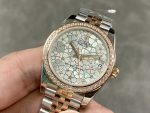 Rolex Datejust 31 Rose Gold Silver Floral Motif Diamond Dial Diamond Bezel m278381rbr 0032 - Image 5