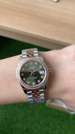Rolex Datejust Olive Green Diamond Steel & Rose Gold 279381RBR 0007 Lady Watch - Image 2